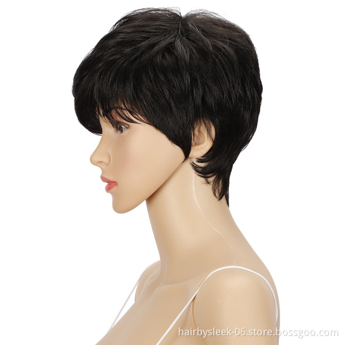 Henan xuchang rebecca fashion brand finger short highlight black bob short pixie cut women weave 613 no lace synthetic hair wig